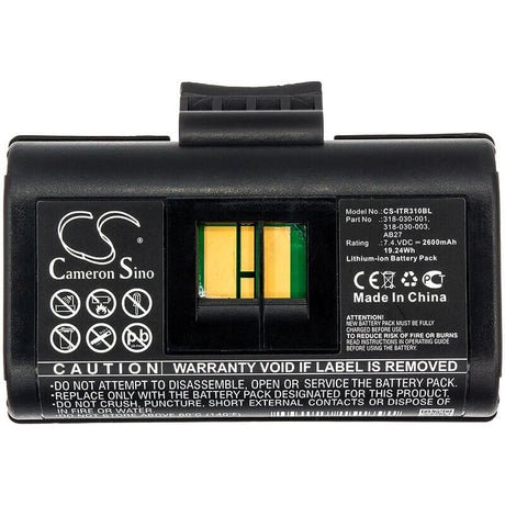7.4V, Li-ion, 2600mAh, Portable Printer battery fits Intermec, 318-030-001, Pb21, Pb22, 19.24Wh Portable Printer Cameron Sino Technology Limited