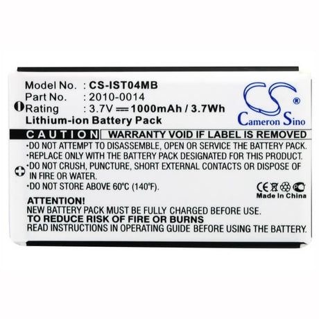 3.7V, Li-ion, 1000mAh, Medical battery fits Iris, 2010-0014, St4ex, 3.7Wh Medical Cameron Sino Technology Limited (Medical)