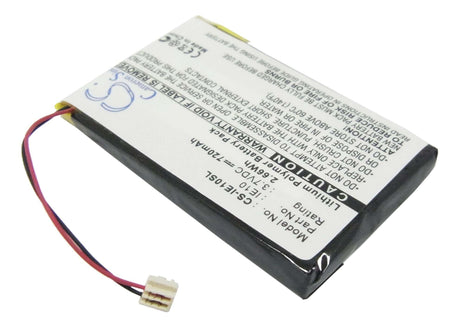 3.7V, Li-Polymer, 720mAh, Media Player battery fits Iriver, E10, E10ct, 2.66Wh Media Player Cameron Sino Technology Limited