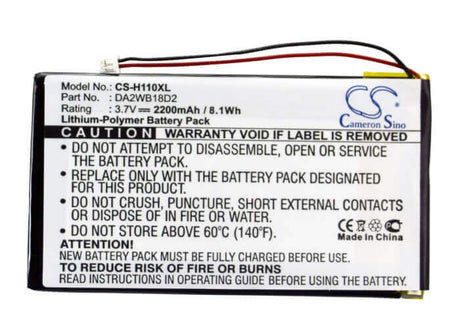 Battery For Iriver H110, H120, H140 3.7v, 2200mah - 8.14wh Batteries for Electronics Cameron Sino Technology Limited (Suspended)   