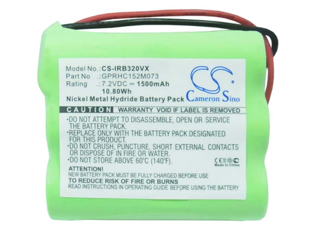 7.2V, Ni-MH, 1500mAh, Vacuum battery fits Irobot, Braava 320, Braava 321, 10.80Wh Vacuum Cameron Sino Technology Limited