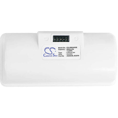 3.6V, Li-ion, 2000mAh, Vacuum battery fits Irobot, Braava Jet 240, Braava Jet 241, Braava Jet 244, 7.20Wh Vacuum Cameron Sino Technology Limited