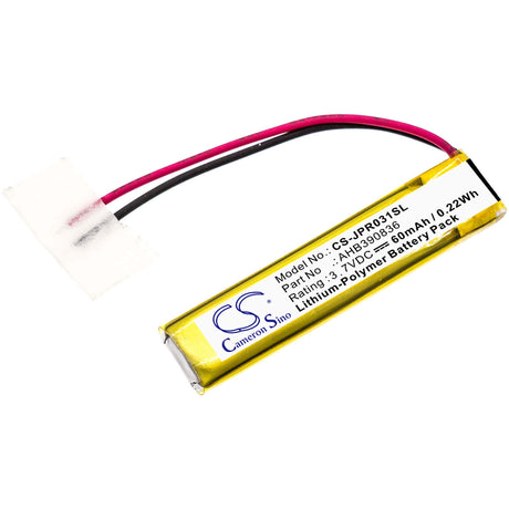 3.7V, Li-Polymer, 60mAh, Headset battery fits Plantronics, Jabra, Ahb390836, 100-55400000-02, 100-55400000-60, 0.22Wh Wireless Headset Cameron Sino Technology Limited