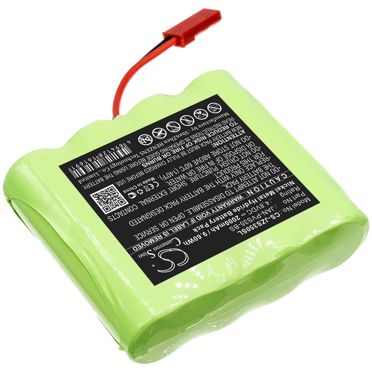 4.8V, Ni-MH, 2000mAh, Smart Home battery fits Jandy, Jan-pvs35-bs, Zodiac Polaris Sol 1000 Pool C, Zodiac S35 Remote, 9.6Wh Smart Home Cameron Sino Technology Limited