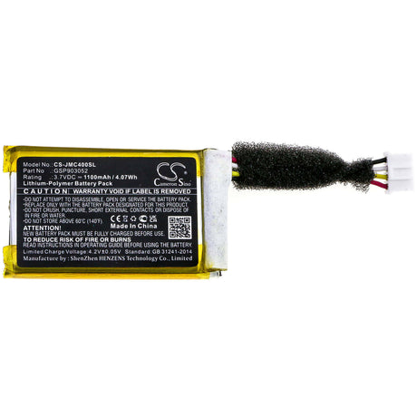 3.7V, Li-Polymer, 1100mAh, Speaker battery fits Jbl, An0402-jk0009880, Clip 4, 4.07Wh Speaker Cameron Sino Technology Limited