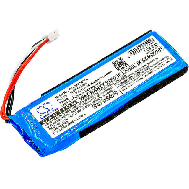 3.7V, Li-Polymer, 3000mAh, Speaker battery fits Jbl, Flip 3, Flip 3 Gray, 11.10Wh Speaker Cameron Sino Technology Limited