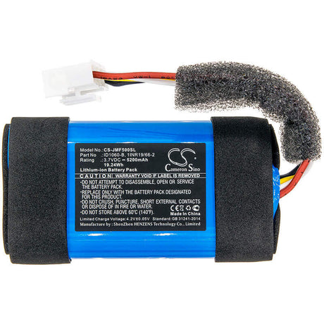 3.7V, Li-ion, 5200mAh, Speaker battery fits Jbl, Flip 5, Jblflip5whtam, 19.24Wh Speaker Cameron Sino Technology Limited