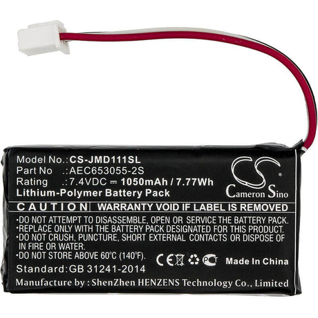 7.4V, Li-Polymer, 1050mAh, Speaker battery fits Jbl, Flip, 7.77Wh Speaker Cameron Sino Technology Limited