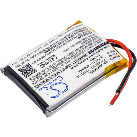 3.7V, Li-Polymer, 450mAh, Headset battery fits Jbl, Ft582535p, J56bt, 1.67Wh Wireless Headset Cameron Sino Technology Limited
