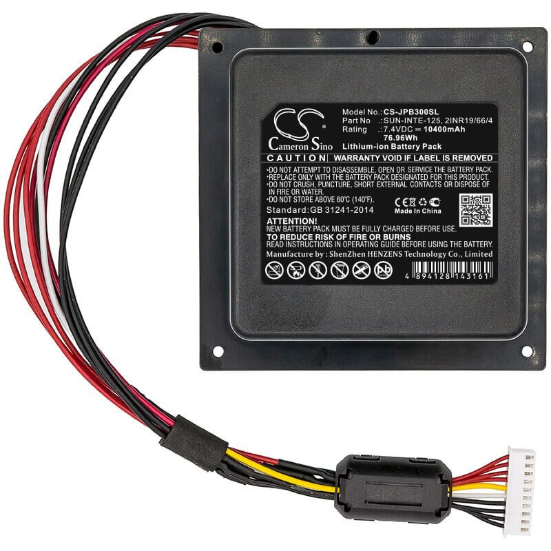7.4V, Li-ion, 10400mAh, Speaker battery fits Jbl, Jblpartybox300cn, Partybox 300, 76.96Wh Speaker Cameron Sino Technology Limited