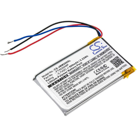 3.7V, Li-Polymer, 600mAh, Speaker battery fits Jbl, Clip, Clip Plus, 2.22Wh Speaker Cameron Sino Technology Limited