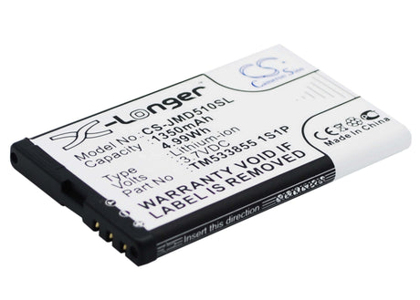 3.7V, Li-ion, 1350mAh, Speaker battery fits Jbl, Md-51w, Play Up, 4.99Wh Speaker Cameron Sino Technology Limited