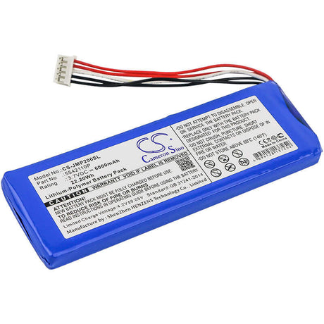 3.7V, Li-Polymer, 6000mAh, Speaker battery fits Jbl, Pulse 2, Pulse Ii, 22.20Wh Speaker Cameron Sino Technology Limited