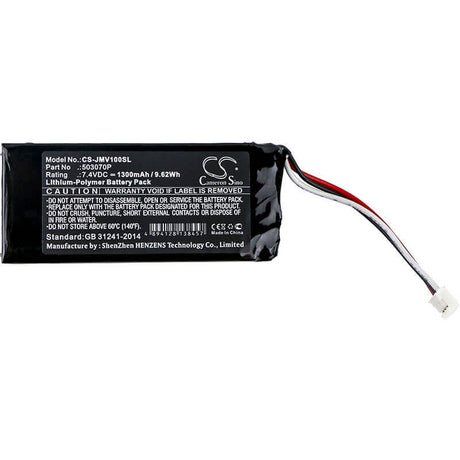 7.4V, Li-Polymer, 1300mAh, Speaker battery fits Jbl, Voyager, 9.62Wh Speaker Cameron Sino Technology Limited