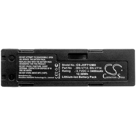 3.7V, Li-ion, 3400mAh, Camera battery fits Jvc, Bn-v712, Gr-dv14, Gr-dv2, 12.58Wh Camera Cameron Sino Technology Limited (Camera)