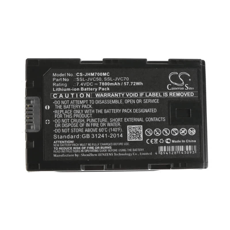 7.4V, Li-ion, 7800mAh, Camera battery fits Jvc, Ssl-jvc50, Gy-hm200, Gy-hm200e, 57.72Wh Camera Cameron Sino Technology Limited (Camera)
