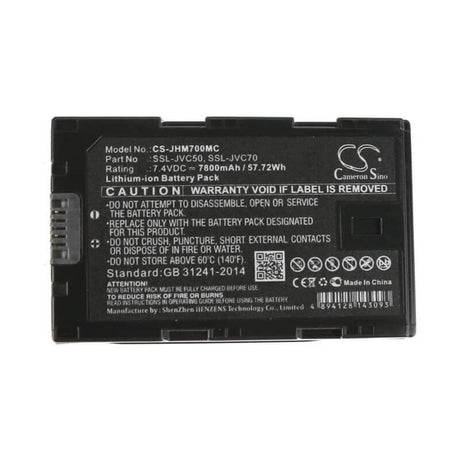 7.4V, Li-ion, 7800mAh, Camera battery fits Jvc, Ssl-jvc50, Gy-hm200, Gy-hm200e, 57.72Wh Camera Cameron Sino Technology Limited (Camera)