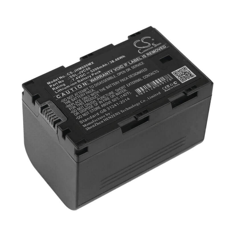 7.4V, Li-ion, 5200mAh, Camera battery fits Jvc, Ssl-jvc50, Gy-hm200, Gy-hm600, 38.48Wh Camera Cameron Sino Technology Limited (Camera)