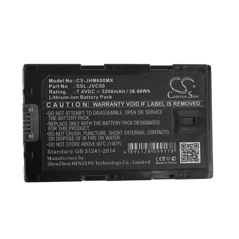 7.4V, Li-ion, 5200mAh, Camera battery fits Jvc, Ssl-jvc50, Gy-hm200, Gy-hm600, 38.48Wh Camera Cameron Sino Technology Limited (Camera)