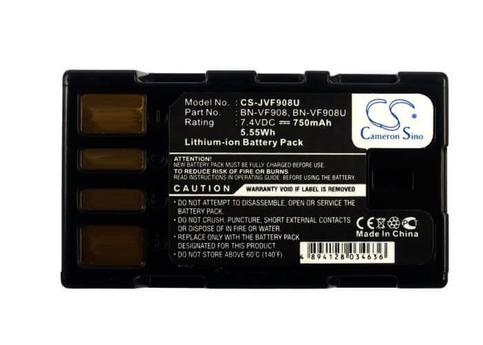7.4V, Li-ion, 750mAh, Camera battery fits Jvc, Bn-vf908, Gz-x900, Gz-x900ek, 5.55Wh Camera Cameron Sino Technology Limited (Camera)