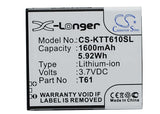 3.7V, Li-ion, 1600mAh, SmartPhone battery fits K-touch, T61, T61, 5.92Wh Mobile, SmartPhone Cameron Sino Technology Limited (Suspended)