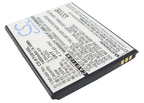 3.7V, Li-ion, 1400mAh, SmartPhone battery fits K-touch, U81t, U81t, 5.18Wh Mobile, SmartPhone Cameron Sino Technology Limited (Suspended)