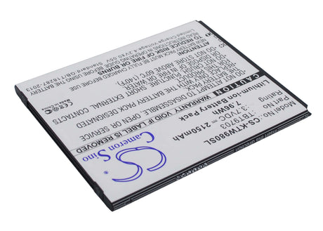 3.7V, Li-ion, 2150mAh, SmartPhone battery fits K-touch, Tbt9703, Kis 3, Kis 3w, 7.96Wh Mobile, SmartPhone Cameron Sino Technology Limited (Suspended)