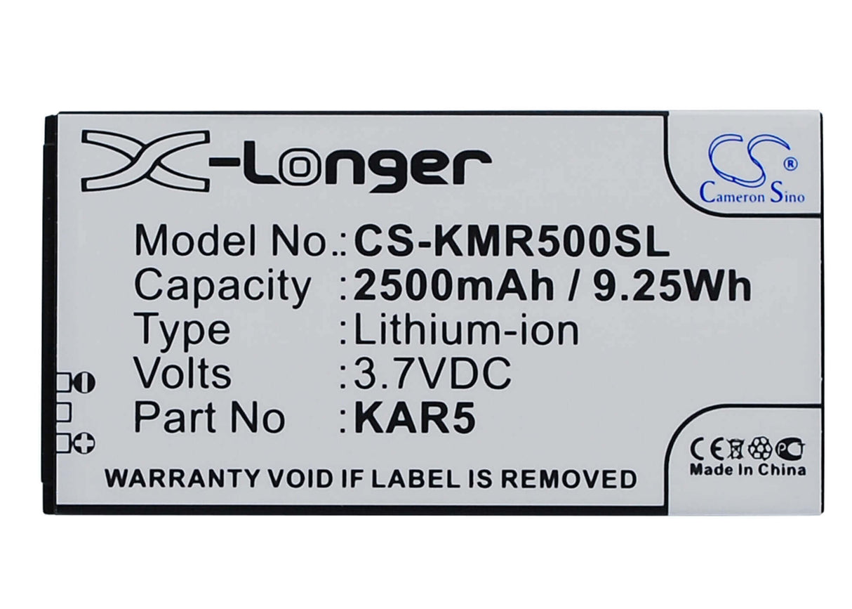 3.7V, Li-ion, 2500mAh, SmartPhone battery fits Kazam, Kar5, Life R5, 9.25Wh Mobile, SmartPhone Cameron Sino Technology Limited (Suspended)