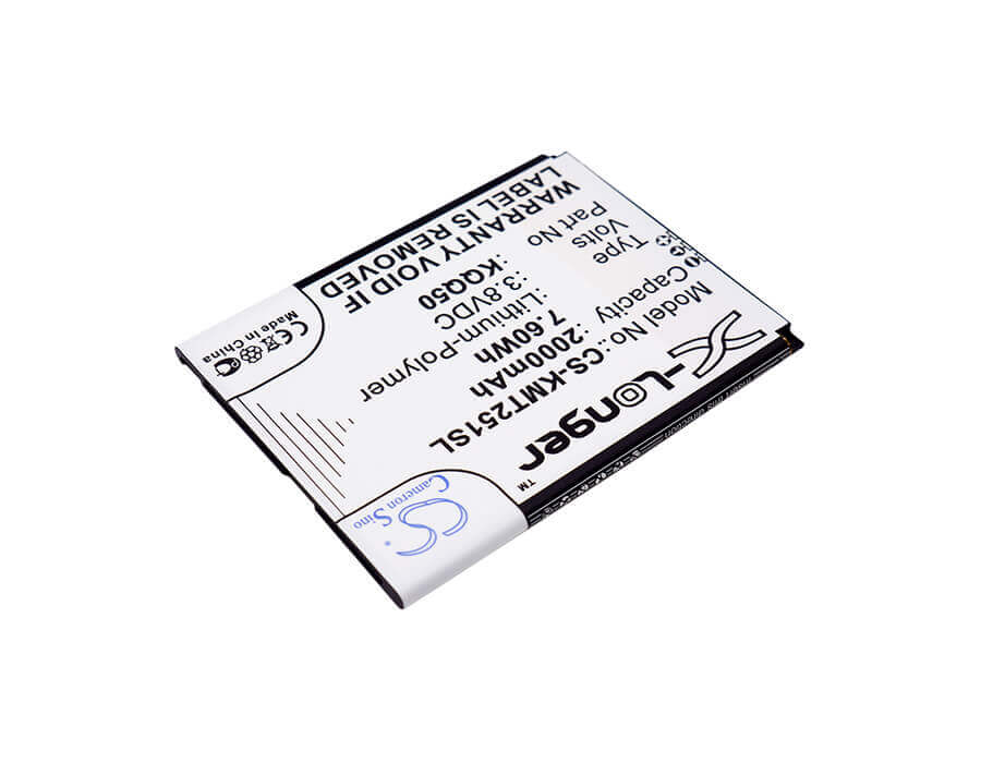 3.8V, Li-Polymer, 2000mAh, SmartPhone battery fits Kazam, 5834003660, Th25014-01, Thunder2 5.0, 7.6Wh Mobile, SmartPhone Cameron Sino Technology Limited (Smartphone)