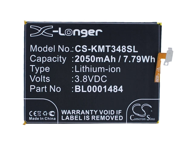 3.8V, Li-ion, 2050mAh, SmartPhone battery fits Kazam, Bl0001484, Thunder 348, Tornado 348, 7.79Wh Mobile, SmartPhone Cameron Sino Technology Limited (Smartphone)