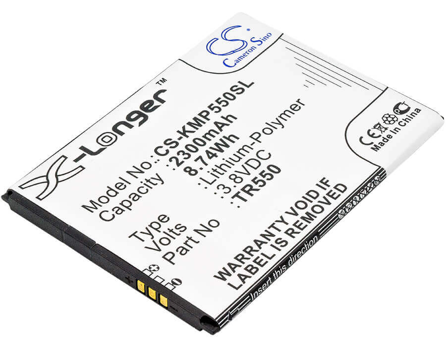 3.8V, Li-Polymer, 2300mAh, SmartPhone battery fits Kazam, Tr550, Trooper 550, 8.74Wh Mobile, SmartPhone Cameron Sino Technology Limited (Suspended)