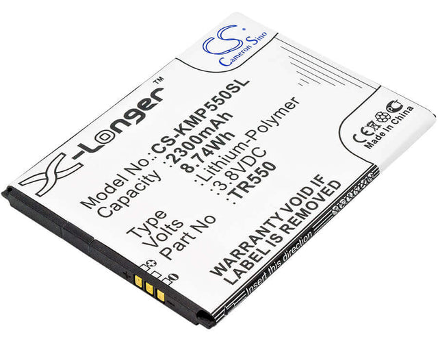 3.8V, Li-Polymer, 2300mAh, SmartPhone battery fits Kazam, Tr550, Trooper 550, 8.74Wh Mobile, SmartPhone Cameron Sino Technology Limited (Suspended)