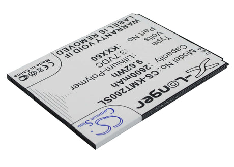 3.7V, Li-Polymer, 2600mAh, SmartPhone battery fits Kazam, Kxx60, Trooper 2 X6.0, Trooper 6.0, 9.62Wh Mobile, SmartPhone Cameron Sino Technology Limited (Smartphone)