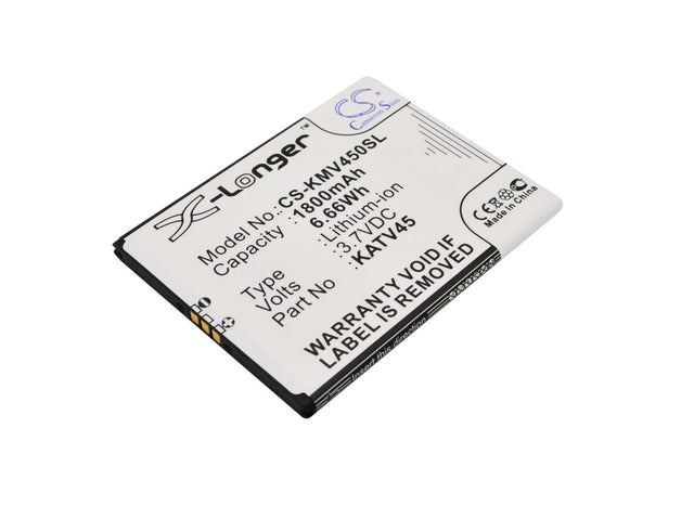 3.7V, Li-ion, 1800mAh, SmartPhone battery fits Kazam, Katv45, Tv 4.5, 6.66Wh Mobile, SmartPhone Cameron Sino Technology Limited (Smartphone)