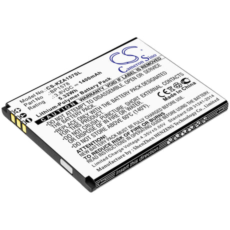 3.8V, Li-Polymer, 1400mAh, SmartPhone battery fits Kazuna, Bp1578, 440g, Etalk, 5.32Wh Mobile, SmartPhone Cameron Sino Technology Limited (Smartphone)