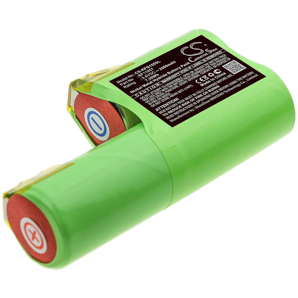 3.6V, Ni-MH, 2000mAh, Kitchenware battery fits Kenwood, Bf11957, Grati Fg155, 7.2Wh Kitchenware Cameron Sino Technology Limited