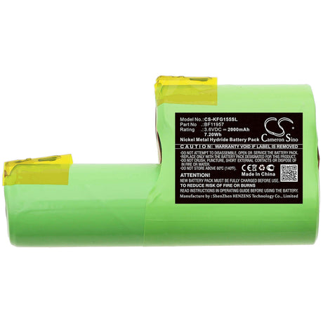 3.6V, Ni-MH, 2000mAh, Kitchenware battery fits Kenwood, Bf11957, Grati Fg155, 7.2Wh Kitchenware Cameron Sino Technology Limited