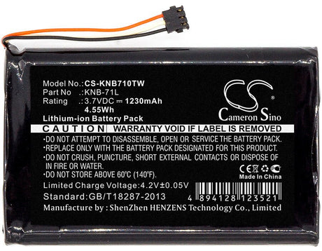 3.7V, Li-ion, 1230mAh, Two-Way Radio battery fits Kenwood, Knb-61l, Pkt-03k, Pkt-23, 4.55Wh Two-Way Radio Cameron Sino Technology Limited