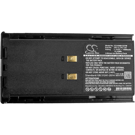 7.4V, Li-ion, 1800mAh, Two-Way Radio battery fits Kenwood, Pb-13, Th-26at, Th-27, 13.32Wh Two-Way Radio Cameron Sino Technology Limited