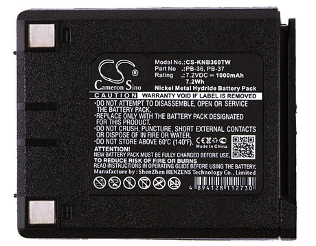 7.2V, Ni-MH, 1000mAh, Two-Way Radio battery fits Kenwood, Pb-36, Th-235, Th-235a, 7.2Wh Two-Way Radio Cameron Sino Technology Limited