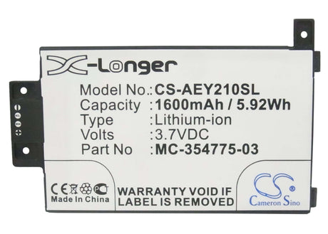3.7V, Li-ion, 1600mAh, E-book, E-reader battery fits Amazon, 58-000008, Ey21, Kindle Paperwhite 2014 Version, 5.92Wh E-book, E-reader Cameron Sino Technology Limited