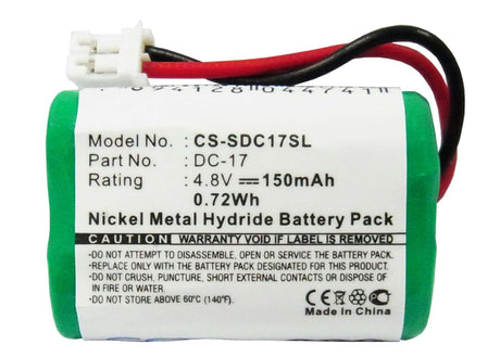 4.8V, Ni-MH, 150mAh, Dog Collar battery fits Petsafe, Sportdog, Kinetic, Dogtra, Sdt00-11907, Fieldtrainer Sd-400, Transmitters Sd-400s, 0.72Wh Dog Collar Cameron Sino Technology Limited