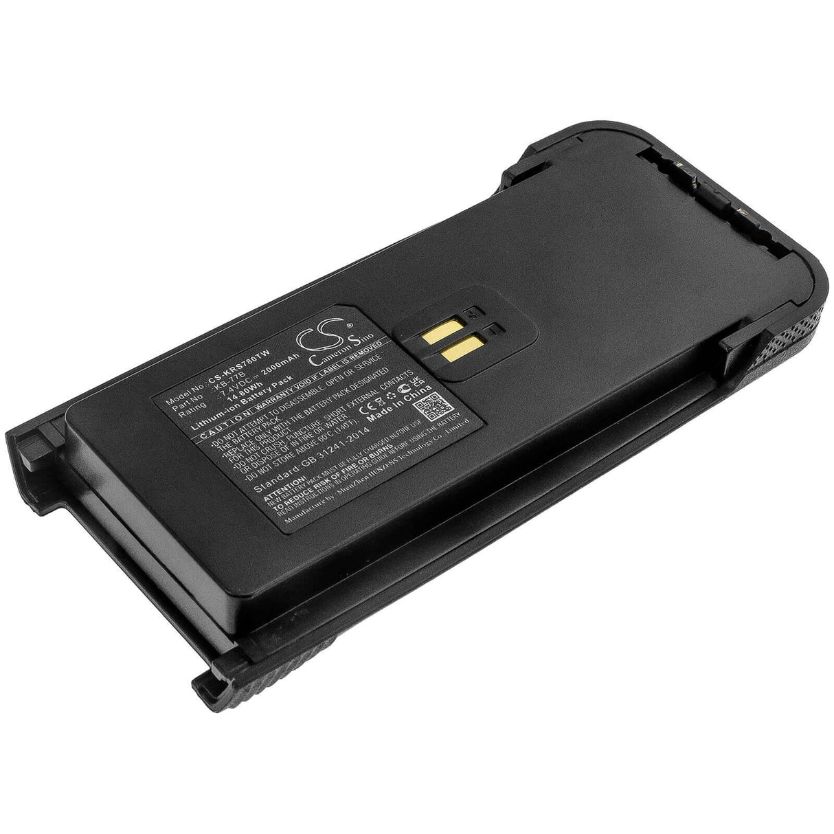 7.4V, Li-ion, 2000mAh, Two-Way Radio battery fits Kirisun, Kb-77b, Dp770, Dp780, 14.8Wh Two-Way Radio Cameron Sino Technology Limited