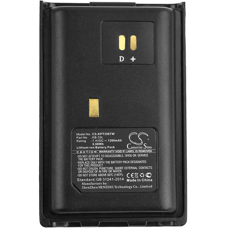 7.4V, Li-ion, 1200mAh, Two-Way Radio battery fits Kirisun, Kb-33l, Pt-3300, Pt-3500, 8.88Wh Two-Way Radio Cameron Sino Technology Limited