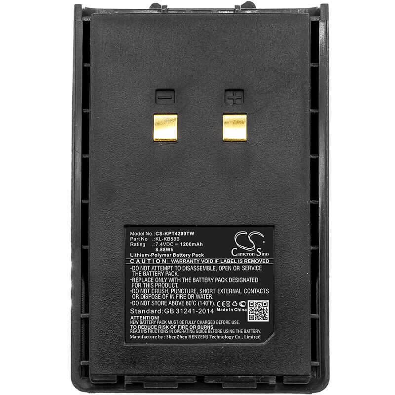 7.4V, Li-Polymer, 1200mAh, Two-Way Radio battery fits Kirisun, Kb-42a, Pt4200, Pt-4200, 8.88Wh Two-Way Radio Cameron Sino Technology Limited
