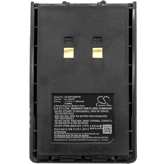 7.4V, Li-Polymer, 1200mAh, Two-Way Radio battery fits Kirisun, Kb-42a, Pt4200, Pt-4200, 8.88Wh Two-Way Radio Cameron Sino Technology Limited