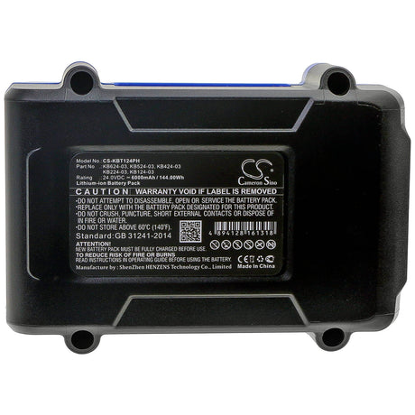 24.0V, Li-ion, 6000mAh, Power Tools battery fits Kobalt, Kb124-03, 856455, 1518740, 144Wh Power Tools Cameron Sino Technology Limited (Dangerous Goods)