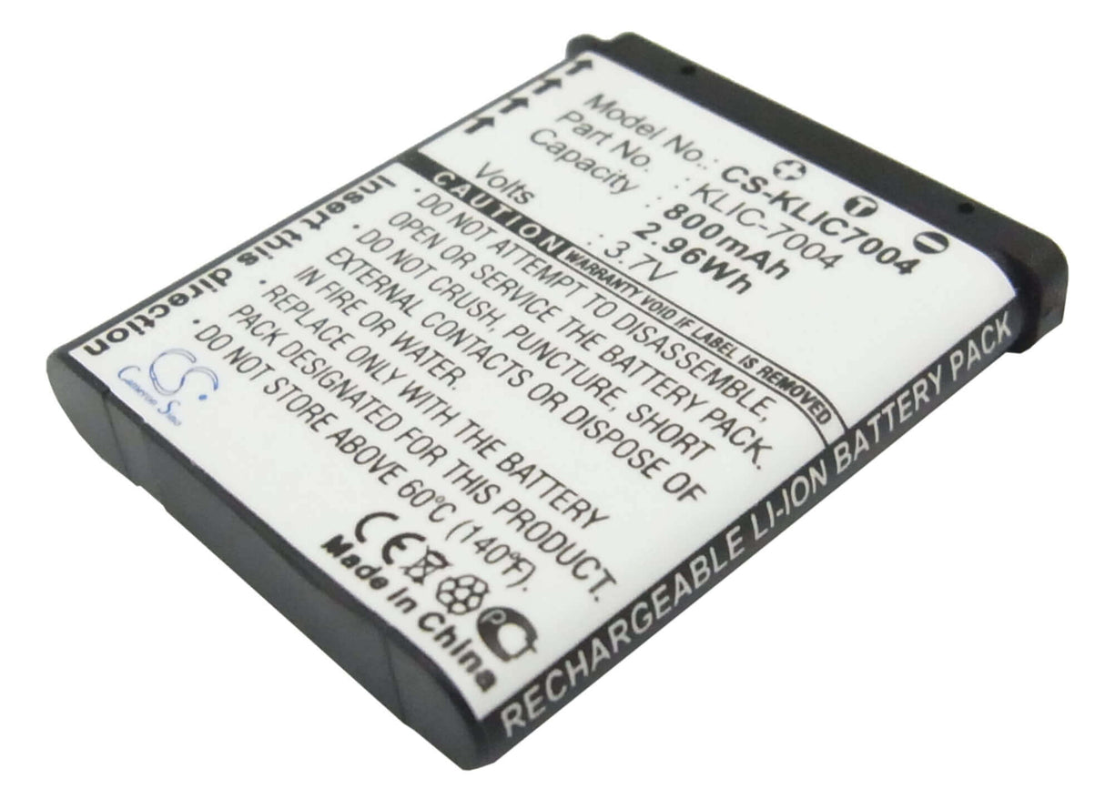 3.7V, Li-ion, 800mAh, Camera battery fits Kodak, Klic-7004, Easyshare M1033, Easyshare M1093 Is, 2.96Wh Camera Cameron Sino Technology Limited (Camera)