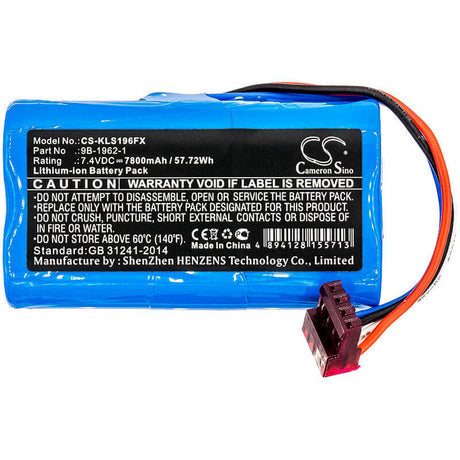 7.4V, Li-ion, 7800mAh, Flashlight battery fits Koehler, 9b-1962-1, 7610, 7611, 57.72Wh Flashlight Cameron Sino Technology Limited