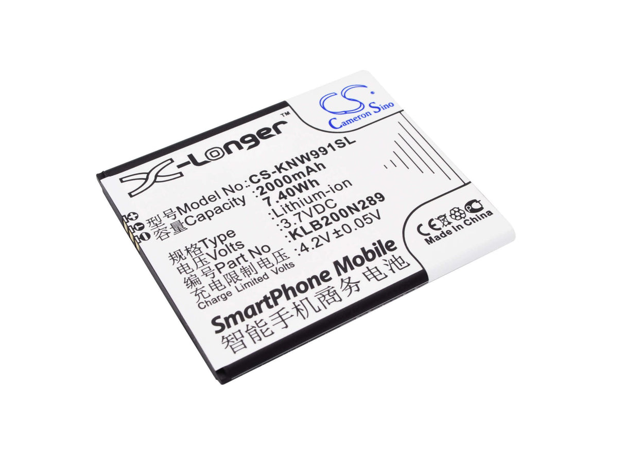 3.7V, Li-ion, 2000mAh, SmartPhone battery fits Meu, Avvio, Brondi, Konka, Modelo, Polytron, Klb200n289, 792, 7.4Wh Mobile, SmartPhone Cameron Sino Technology Limited (Smartphone)